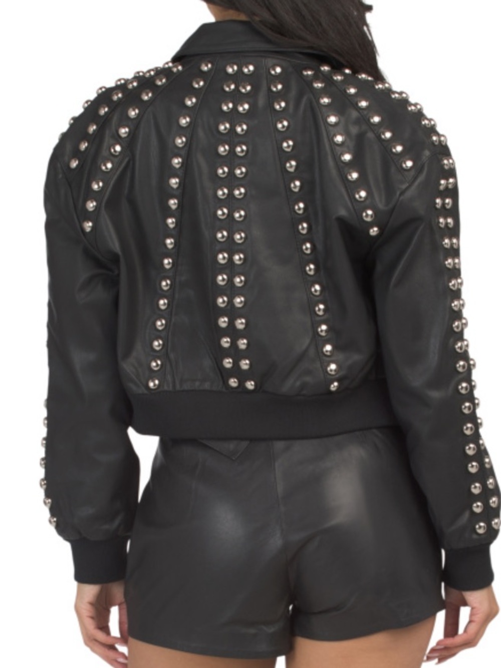 Walter Baker Studded Black Leather Jacket - Women's